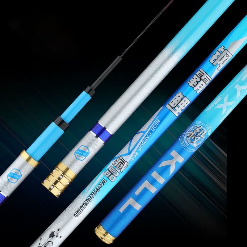 Cần câu đơn đài Ngọc Tiêu Kiếm 5H săn chép trắm trôi chất liệu carbon xoắn CD32