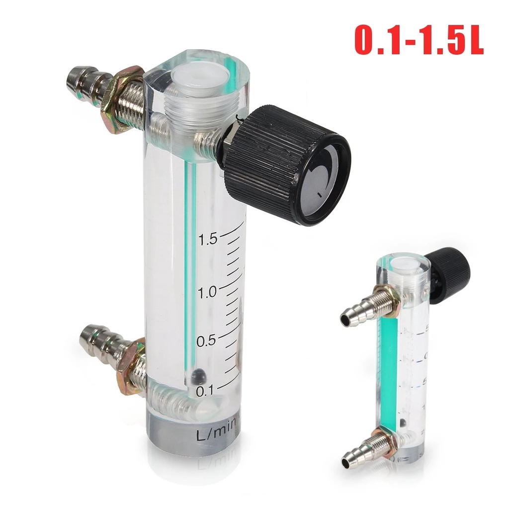Đồng Hồ Đo Lưu Lượng Khí Oxy acrylic o2 Với Van Nối Đồng 0.1mpa 0-3l / mini 0.1-1.5l