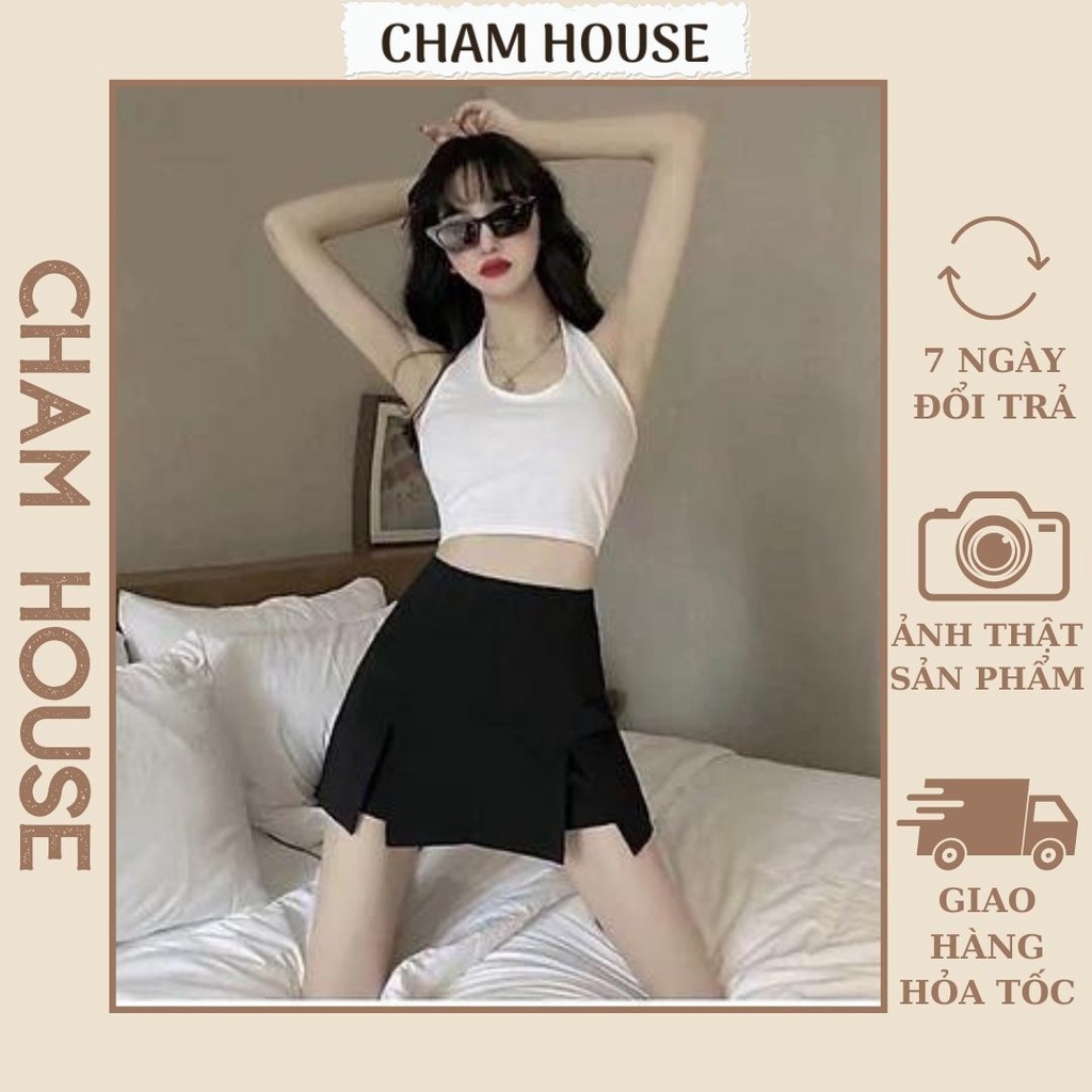 Quần shorts nữ giả váy chữ A cạp cao xẻ tà 2 bên chất tuyết mưa cao cấp