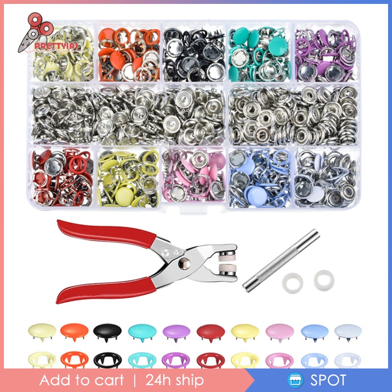 [Prettyia1] Nút Bấm Đinh Tán Kim Loại 10mm Chuyên Dụng Cho May Vá Thủ Công