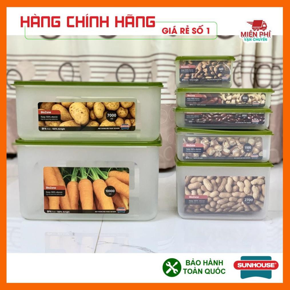 Hộp đựng thức ăn SUNHOUSE 400ML, Hộp bảo quản thực phẩm khô SUNHOUSE 400ml BioZone.