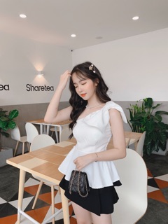 Áo lệch vai nơ