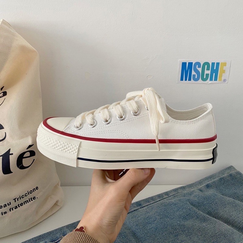 Giày nữ thấp cổ chất vải canvas kiểu dáng basic, Giày thể thao nữ đế bánh mì 3 màu hot hit | BigBuy360 - bigbuy360.vn