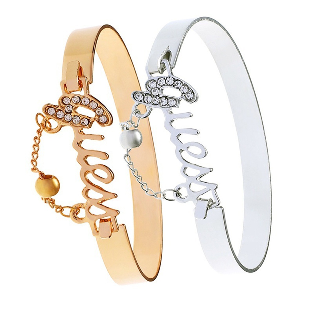 Vòng tay đính đá thiết kế chữ &quot;guess&quot; sang trọng cho nữ