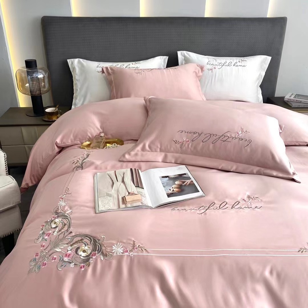 Bộ Chăn Ga Gối Phi Lụa Hoàng Gia - Bộ 4 Món Nhập Khẩu Cao Cấp - Meo Meo Bedding