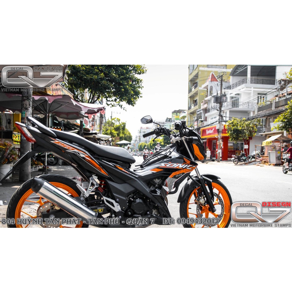 Tem rời SONIC 150 cam đen - decalq7