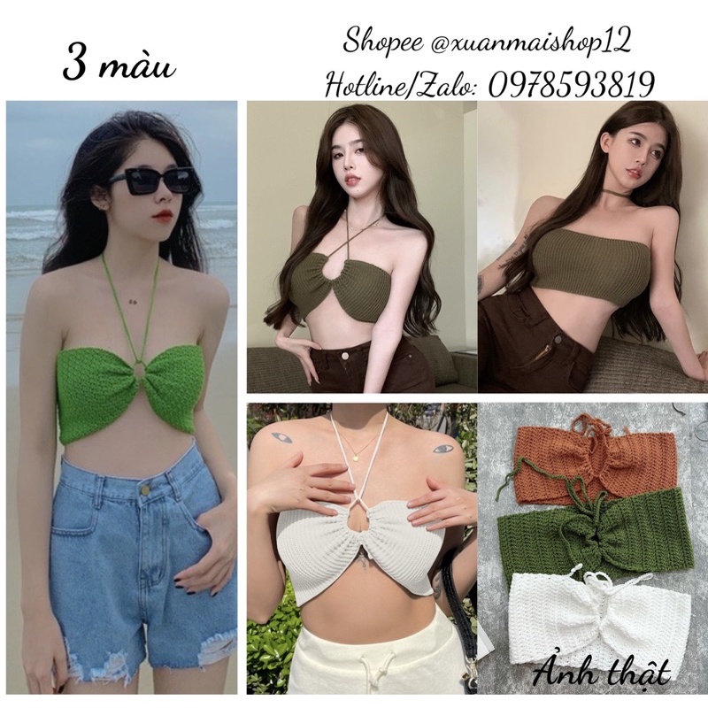 [FREESHIP] Áo len croptop, áo ống nữ hot hit tóp tóp mặc được nhiều kiểu, nhiều màu siêu xinh
