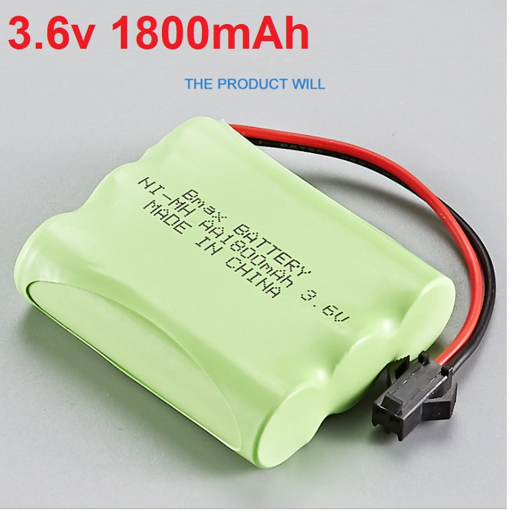 Pin sạc Ni-mh 3.6v dung dượng cao 1800mah dùng cho xe mô hình điều khiển từ xa cổng nối SM