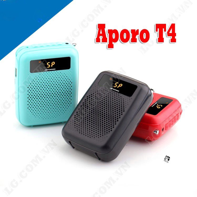 Máy trợ Giảng Không Dây Aporo T4 UHF - Kết Nối Bluetooth, Mic Trợ Giảng To, Rõ, Hỗ Trợ Thẻ Nhớ, USB