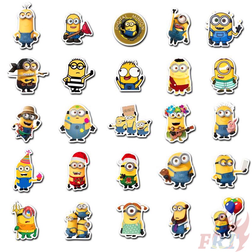 100Pcs/Set ❉ Minions Series A Stickers ❉ Cartoon Movie Despicable Me Waterproof Fashion DIY Decals Doodle Stickers