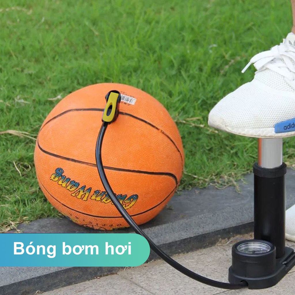 Bơm hơi đạp chân có đồng hồ đo Áp suất, nhỏ gọn, bơm xe máy, xe đạp, lốp Ô tô, tiện lợi