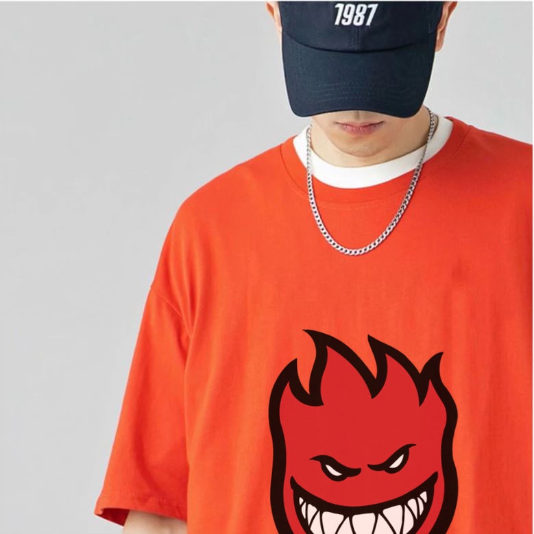 Áo Phông rộng nam nữ Màu Cam BUR FIRE tay lỡ dáng unisex oversize tee basic mặc Mùa Hè màu sắc siêu nổi