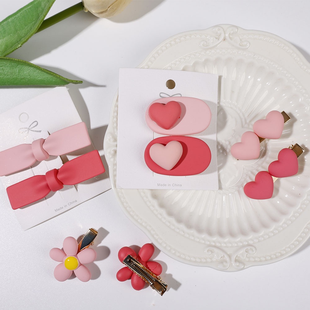 Bộ 2 Kẹp Tóc Nhựa Hình Hoa Hồng Thời Trang Cho Nữ