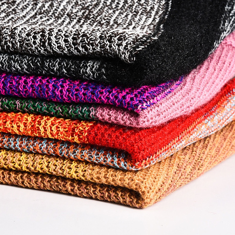 Áo choàng len Pashmina chui đầu cổ chữ V viền tua rua kẻ sọc màu sắc phong cách dân tộc thời trang mùa đông cho nữ
 | BigBuy360 - bigbuy360.vn