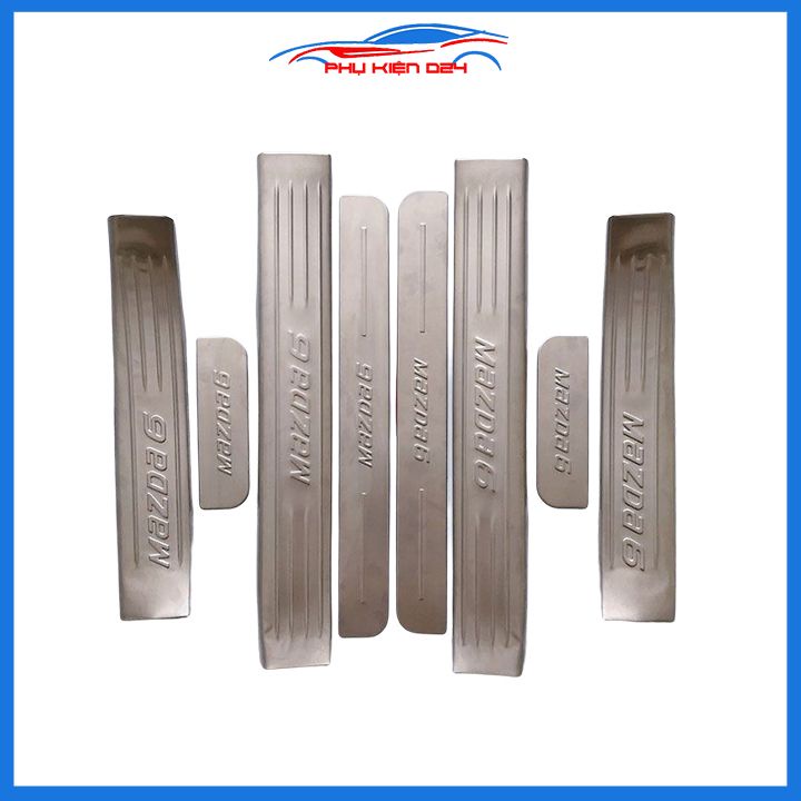 Bộ ốp bậc cửa trong ngoài Mazda 6 2015-2016-2017-2018-2019-2020-2021-2022 Inox chống trầy trang trí xe