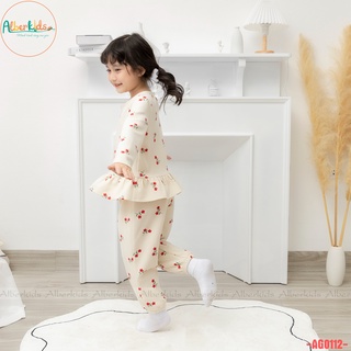 Bộ đồ bé gái alberkids dài tay bèo cổ tròn in hoạ tiết xinh đẹp cho trẻ em - ảnh sản phẩm 6