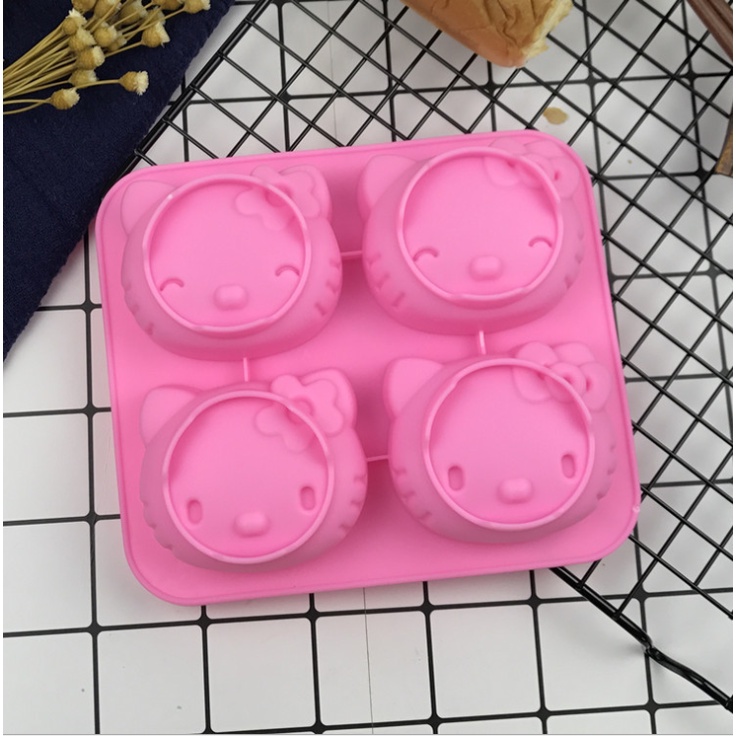 Khuôn silicon làm đá/làm bánh hình hello kitty