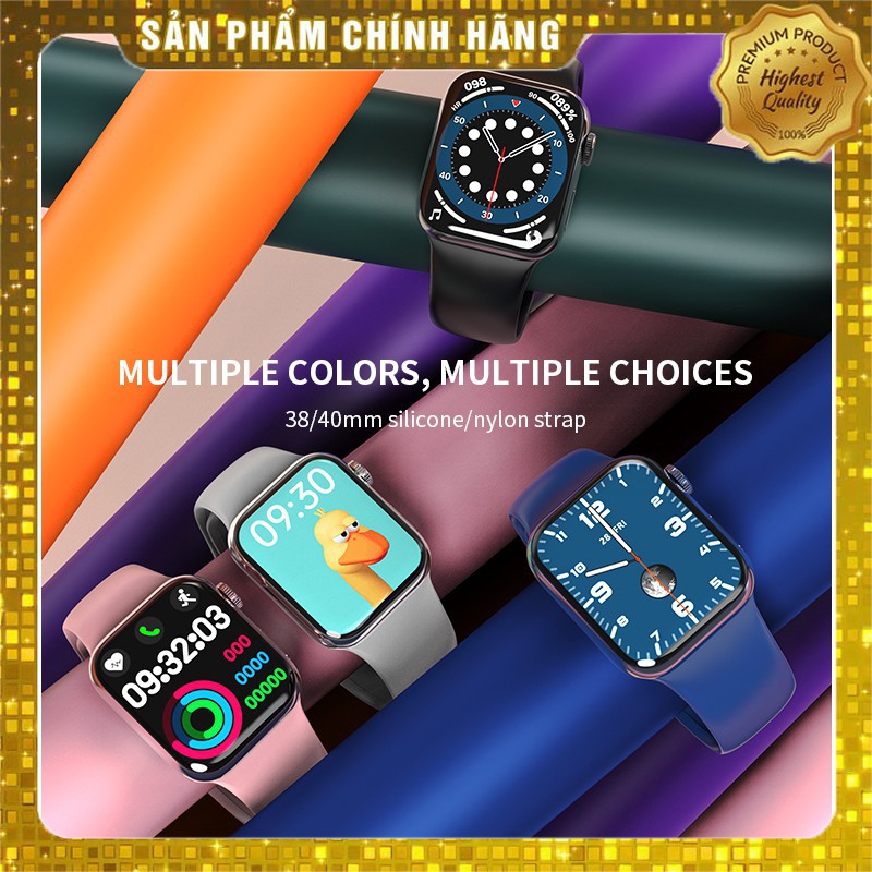 Đồng hồ thông minh HW12 Màn hình Tràn Viền, Thay Hình nền tùy ý, Đồng hồ điện thoại Phím xoay Digital, Kết nối Bluetooth