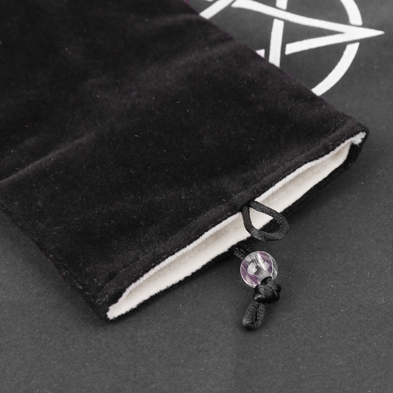 Túi Dây Rút Mini Đựng Thẻ Bài Tarot Đồ Chơi Chất Liệu Nhung Họa Tiết Ngôi Sao Năm Cánh
