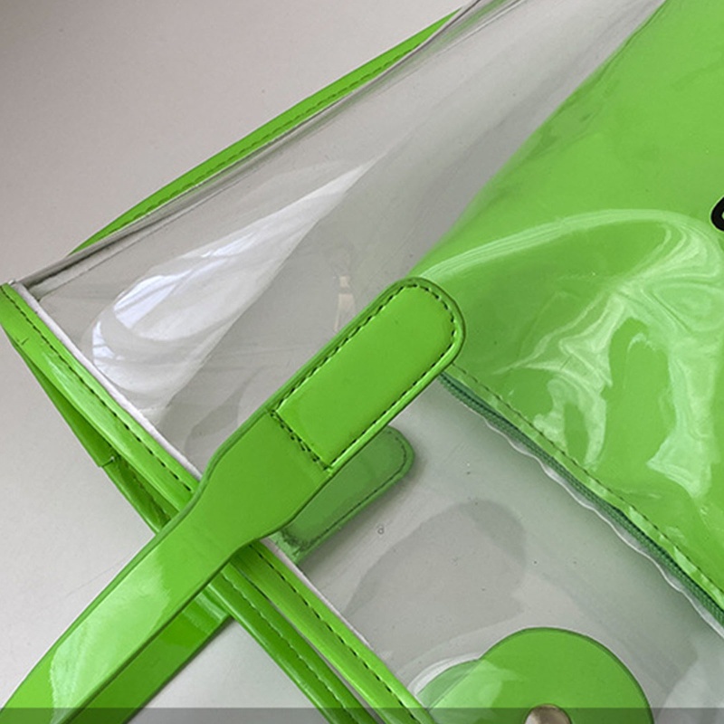 Túi Đeo Vai Bằng Nhựa PVC Trong Suốt Chống Thấm Nước Cho Nữ