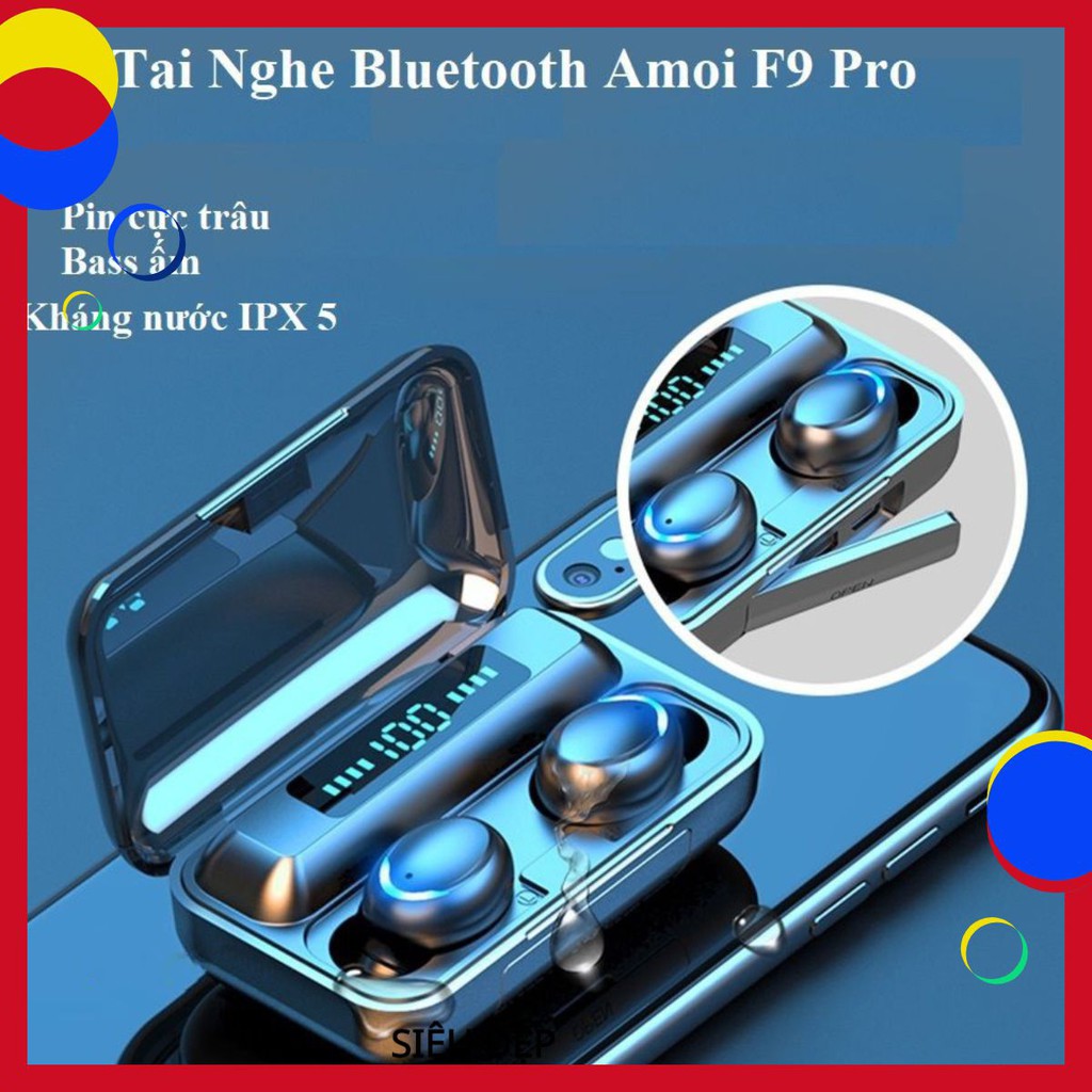 Tai Nghe Bluetooth Không Dây Nhét Tai 5.0 Amoi F9 Pro Nút Cảm Ứng Kiêm Sạc Pin Dự Phòng ThanhThuShop01 | BigBuy360 - bigbuy360.vn