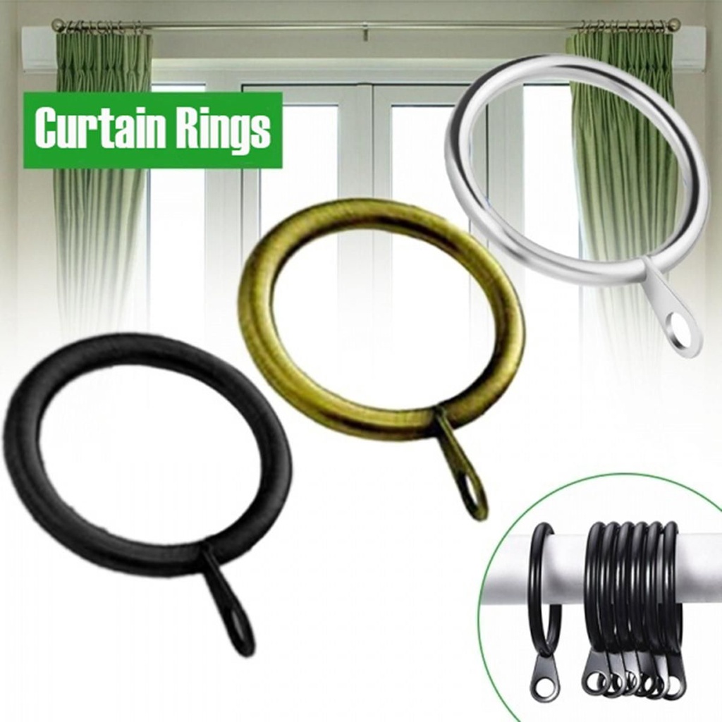Móc treo rèm cửa hình tròn 5 màu bằng kim loại chịu lực nặng tiếng ồn thấp tiện dụng cho nhà tắm