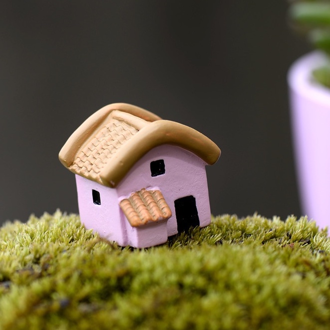 Nhà tiểu cảnh mini trang trí chậu cây, nhà mô hình, tượng trang trí