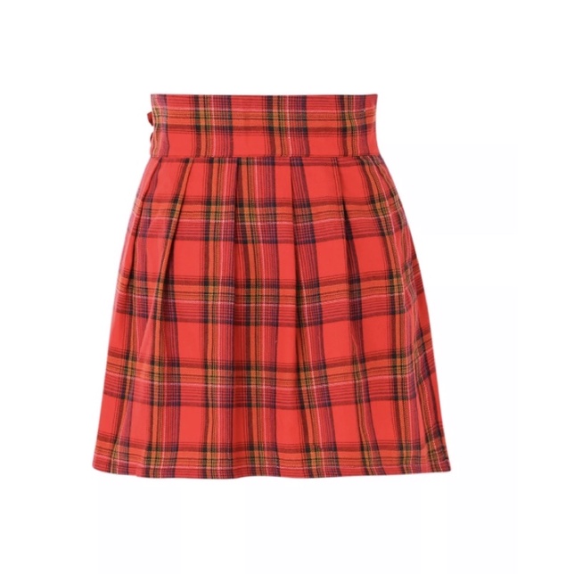 Váy Kẻ Ca Rô Hàn Quốc Cho Nữ, Nhẫn Kim Loại Thời Trang Mùa Hè Chân Váy Mini Xếp Ly Chữ A Cạp Cao | BigBuy360 - bigbuy360.vn