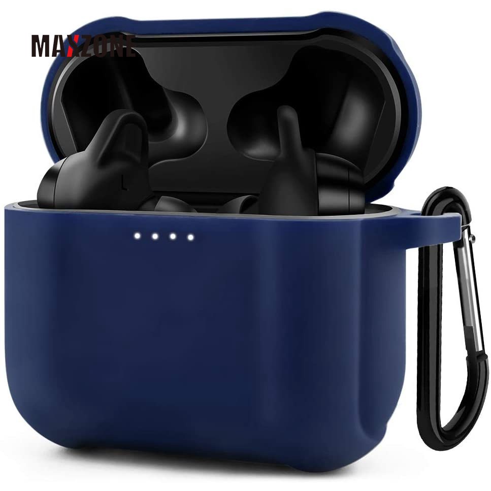 Vỏ bảo vệ hộp sạc tai nghe không dây bằng silicon chống sốc chống mất có móc khóa cho Skullcandy EVO