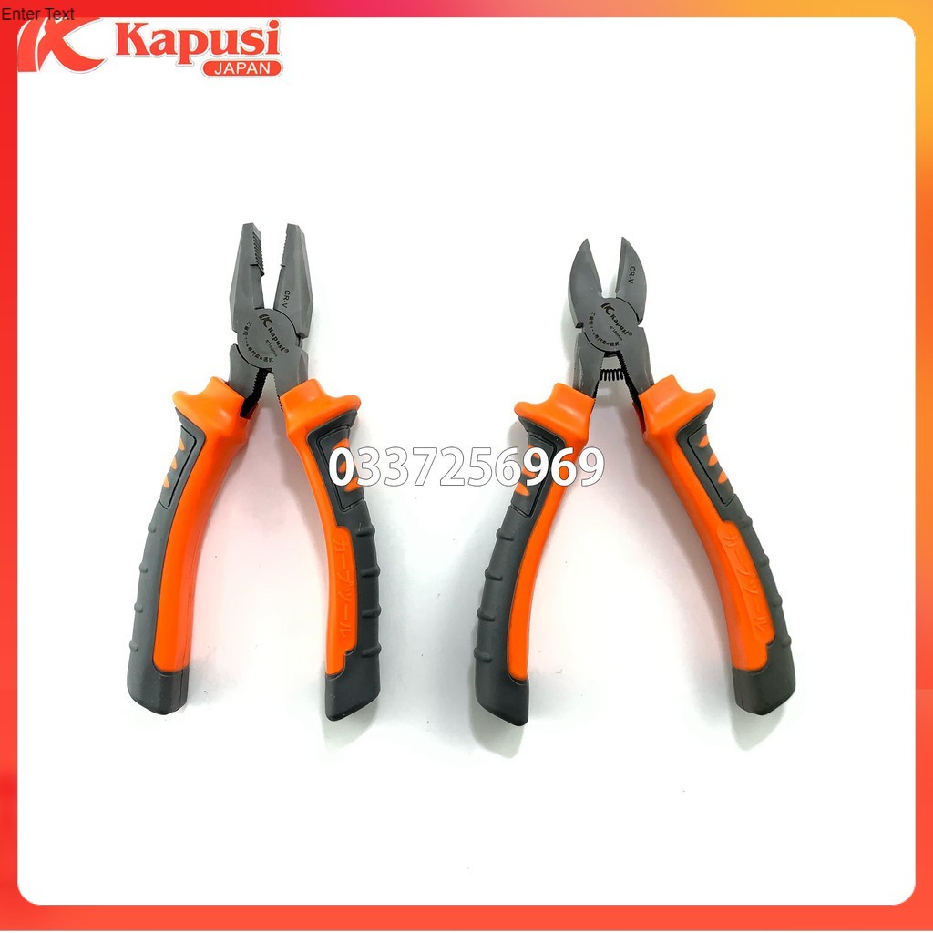 Bộ kìm Điện - kìm Cắt cao cấp thép Nhật Kapusi 6 inch (150mm) hàng cao cấp dùng la phê