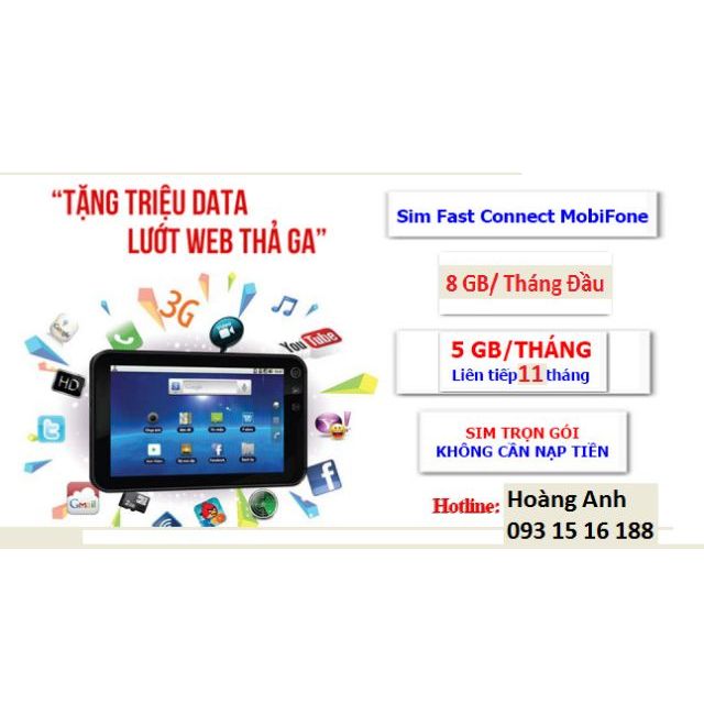 Sim F500 trọn gói 1 năm. 8gb tháng đầu, 11tháng sau là 5gb