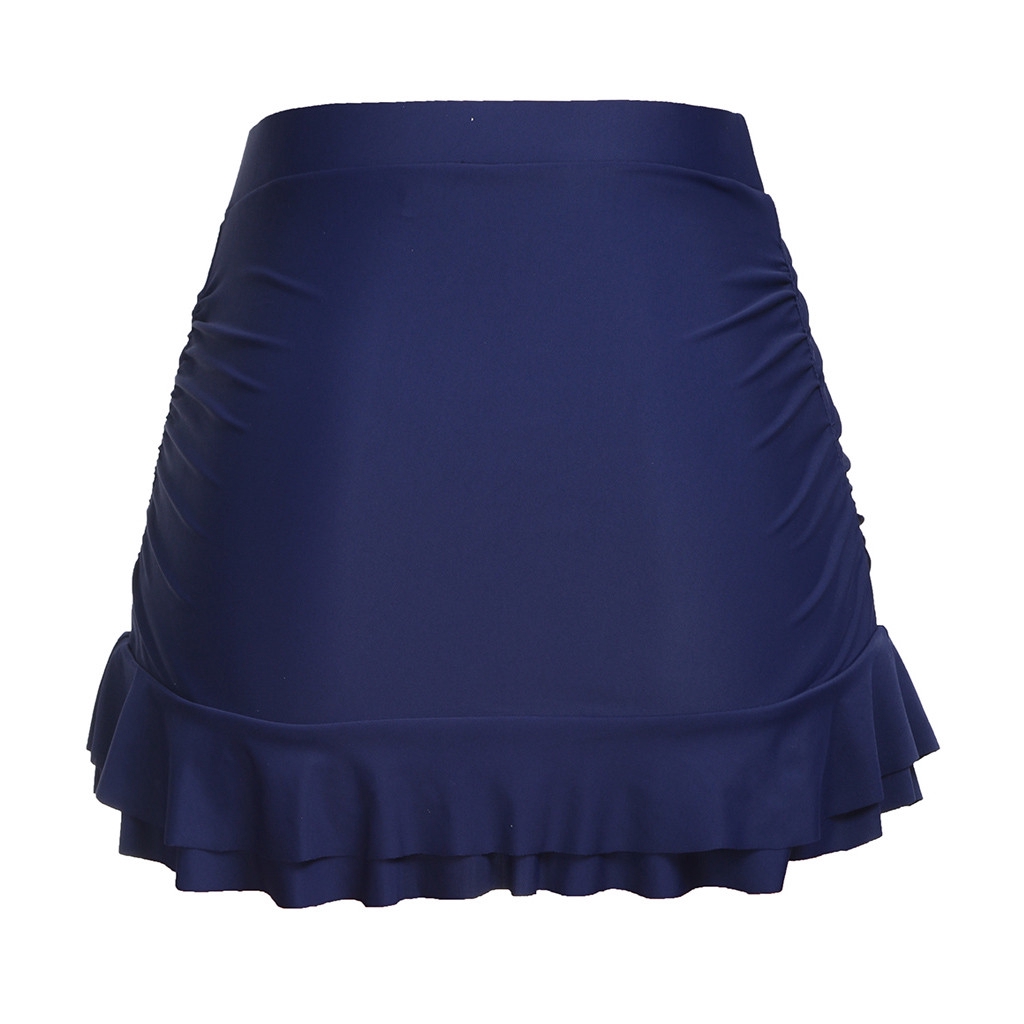 Váy bơi lưng cao xếp ly màu trơn size S / XXL thời trang đi biển cho nữ | BigBuy360 - bigbuy360.vn