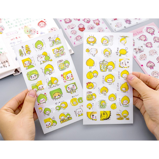 Sét 6 tấm sticker, sticker cute trang trí giá rẻ nhất