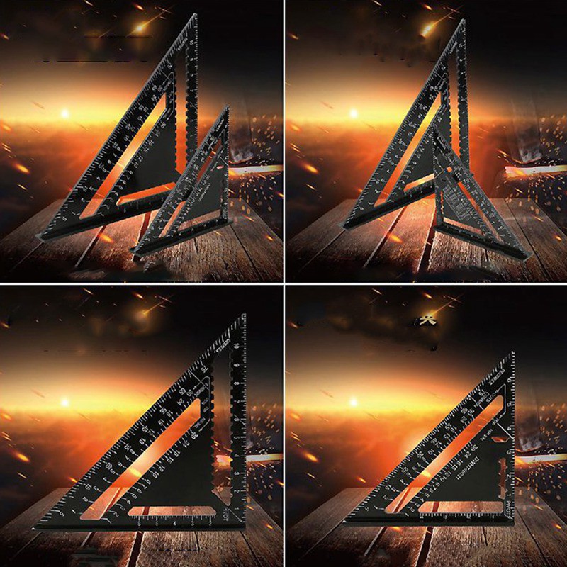 EKEZ Thước Kẻ Hợp Kim Nhôm Hình Tam Giác 90 Độ Đa Năng 12 Inch