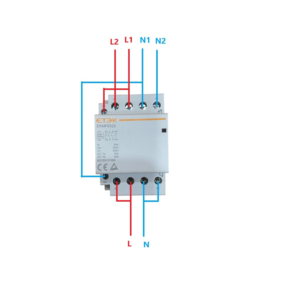 Contactor chuyển mạch 2NO 2NC 63A làm ATS chuyển mạch nhanh