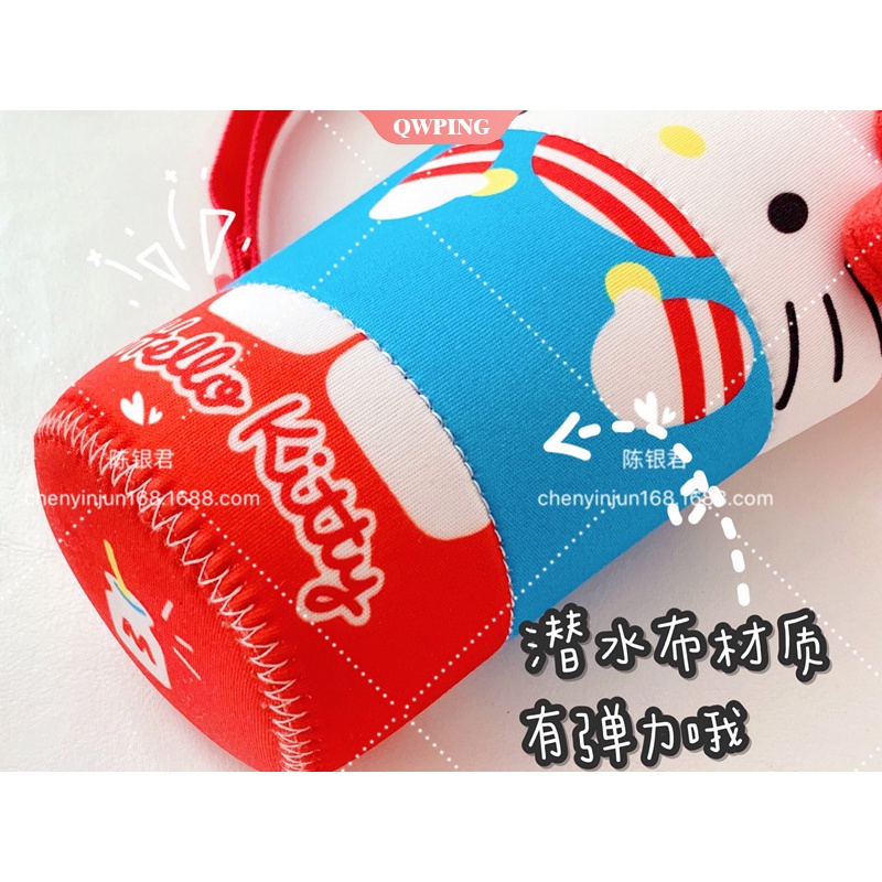 Sanrio Bộ Túi Đeo Vai Đựng Bình Nước Giữ Nhiệt In Họa Tiết Hoạt Hình Cinnamoroll My Melody Mèo Kuromi Dễ Thương