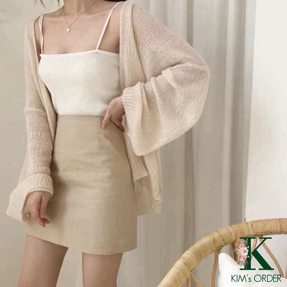 Áo Khoác Nhẹ Cardigan Len Mỏng Hàn Quốc Loại 1