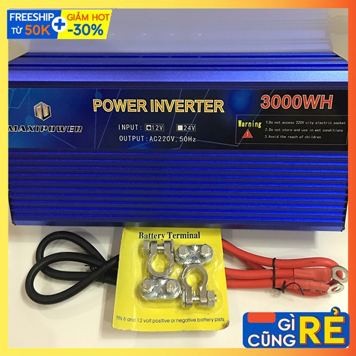 Máy đổi nguồn điện công suất 3000W Maxipower Từ 24V lên 220V