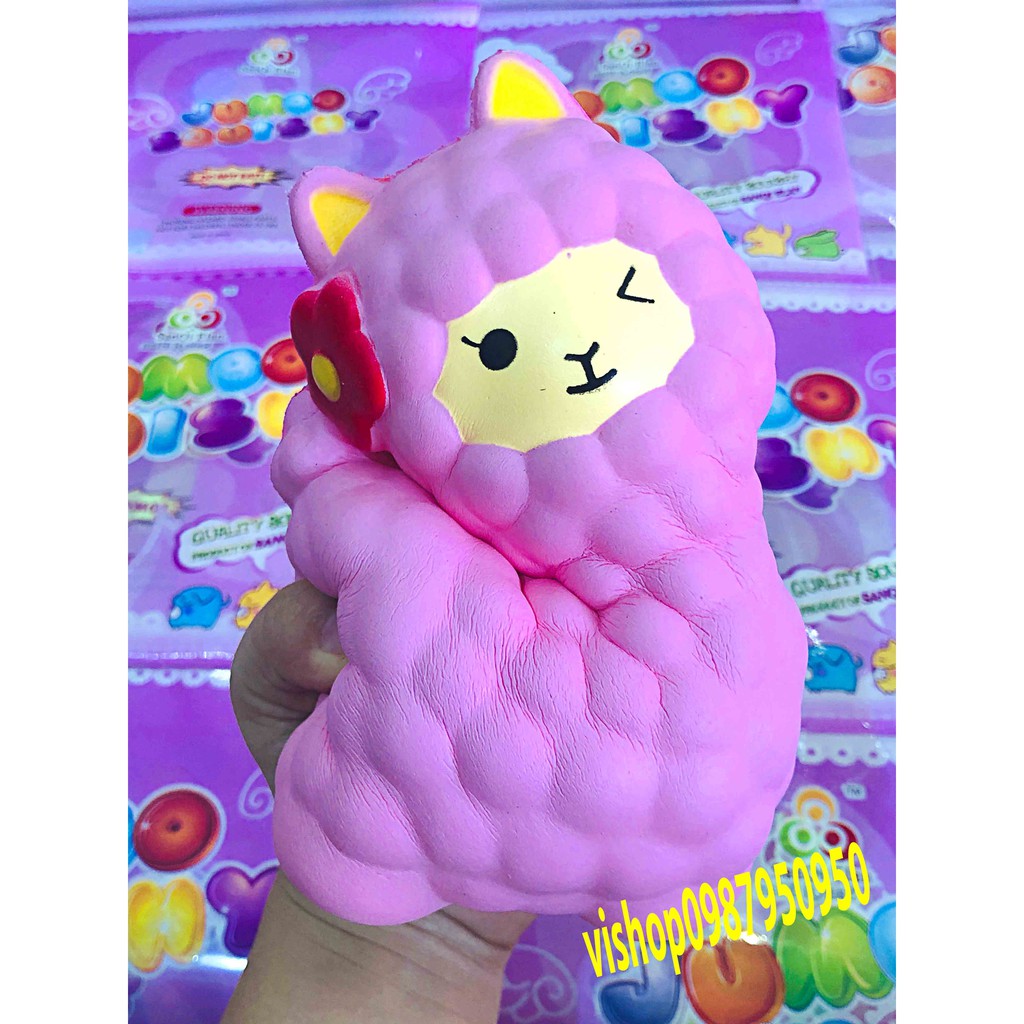 Đồ Chơi Squishy Hình Con Cừu Dễ Thương Màu Hồng