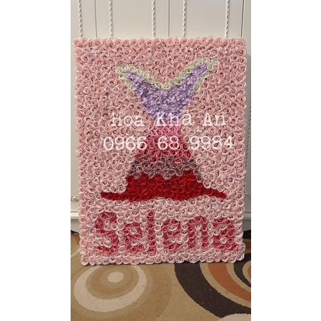 Tranh Hoa cao cấp siêu to (90x120cm - 800bông hoa sáp 4 lớp) Có đóng khung gỗ, lưng gỗ cực đẹp