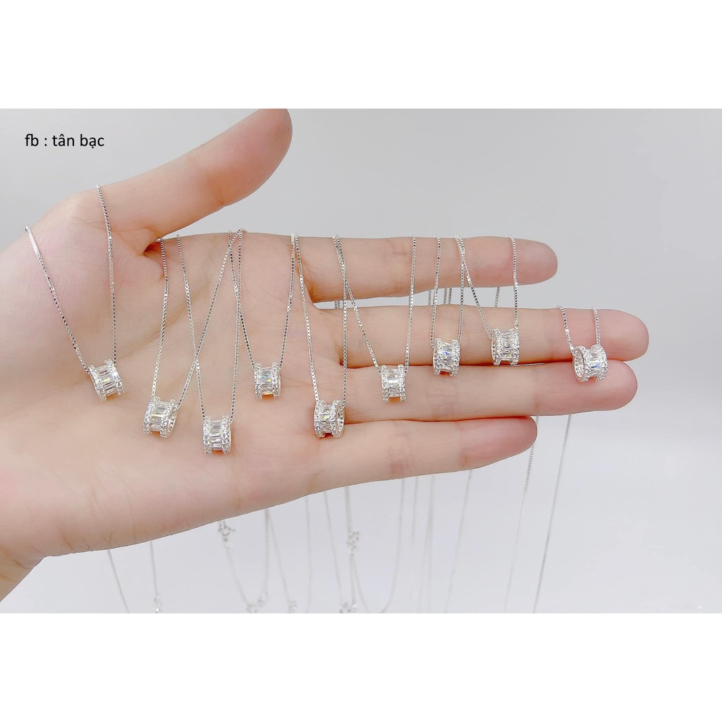 Dây chữ nữ cao cấp full đá , hình bánh xe , sức hút khó tả từ trang sức bạc , đc làm kỹ tỷ mỷ từng tri tiết - TÂN BẠC