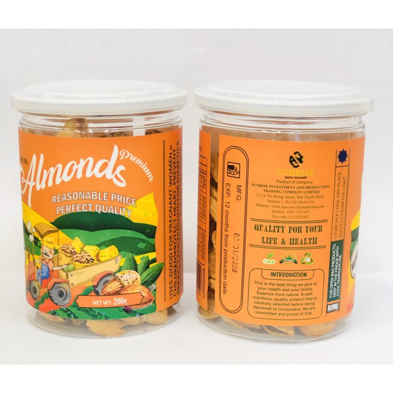 HŨ HẠNH NHÂN ALMONDS SUNRISE 200G