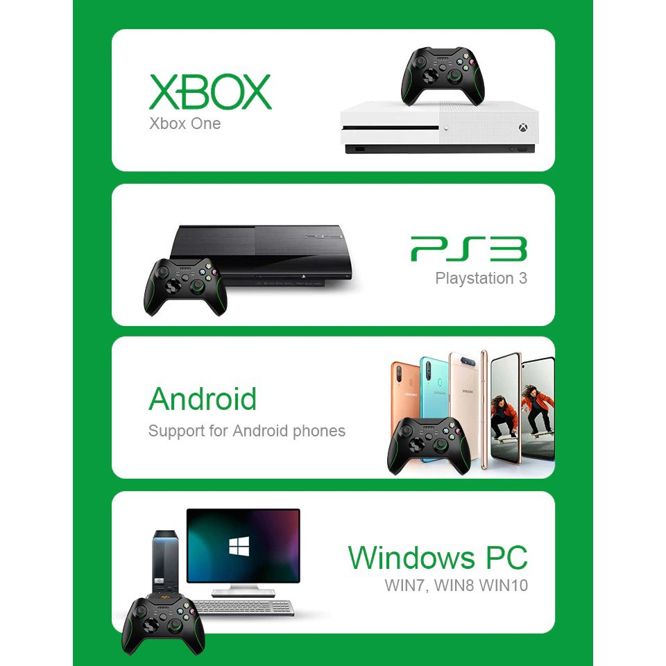 Tay Cầm Xbox One X Chính Hãng +Full Phụ Kiện Chơi Game Tối Ưu Cho FO4 / FO3 / PC / XBFor Xbox, PC, PS3, PS4, Android