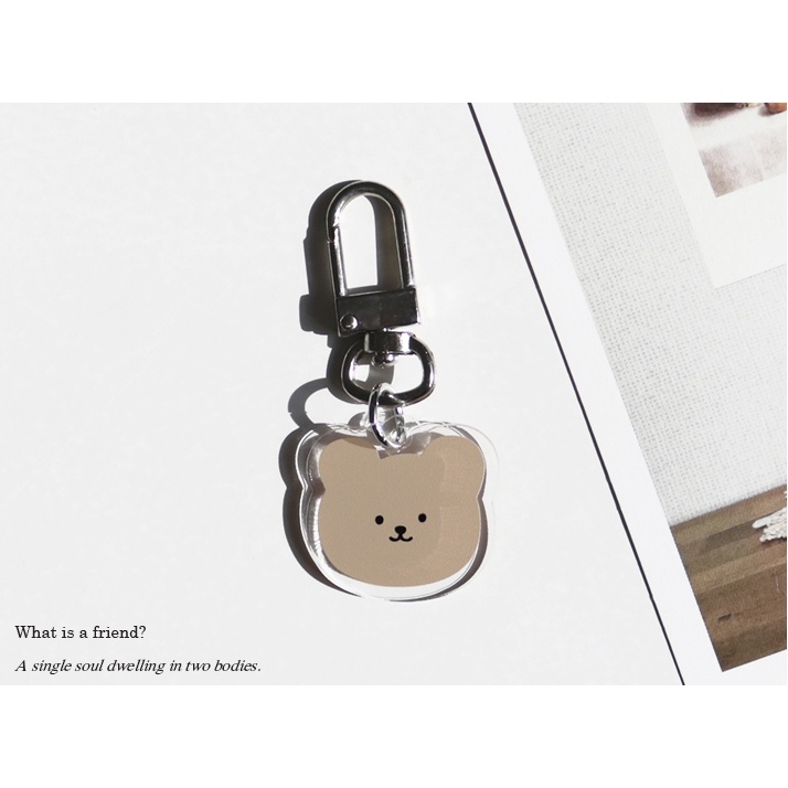 Korea Phone Case MoMoCase Compatible for Airpods Keyring cute bear Compatible for Airpods