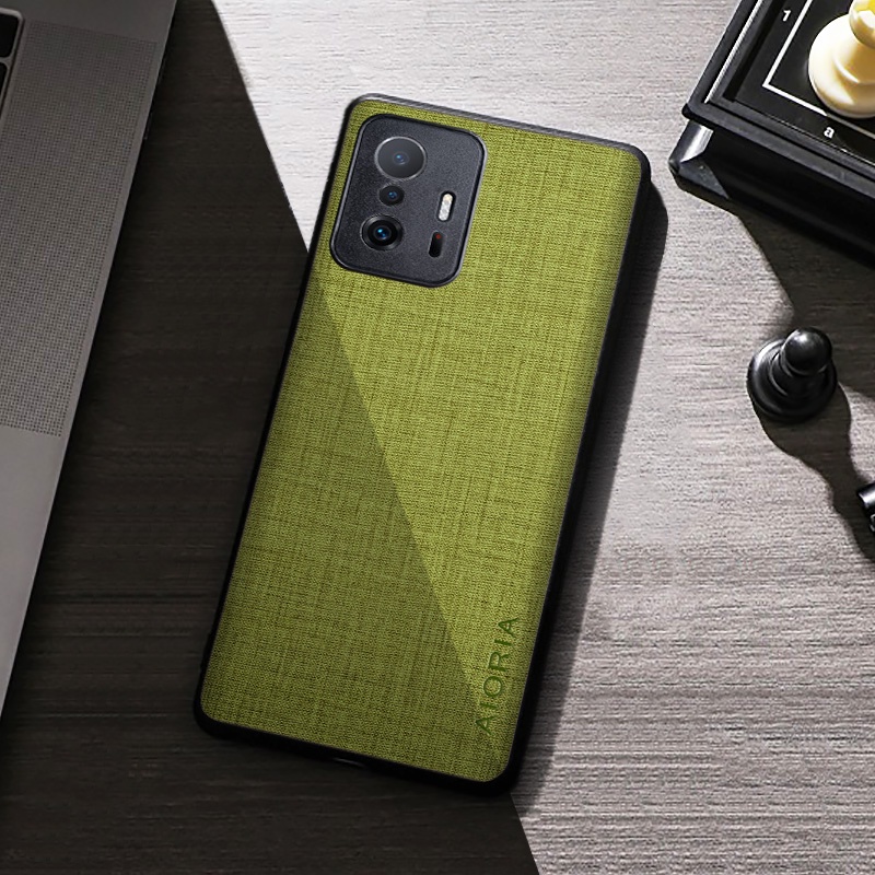 Ốp Điện Thoại Da pu + Vải Viền tpu Mềm 3 Trong 1 Cho xiaomi 11t pro