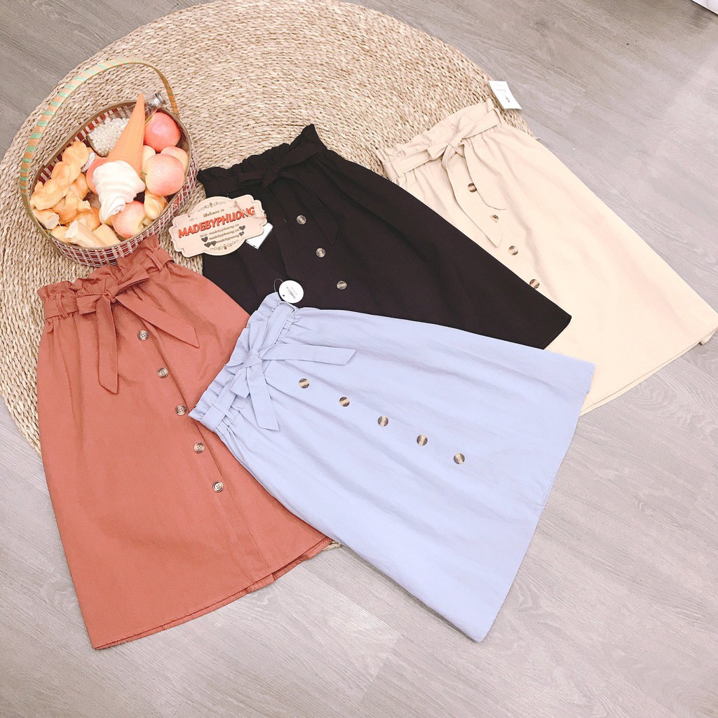 Chân váy kaki cạp bèo 5 cúc