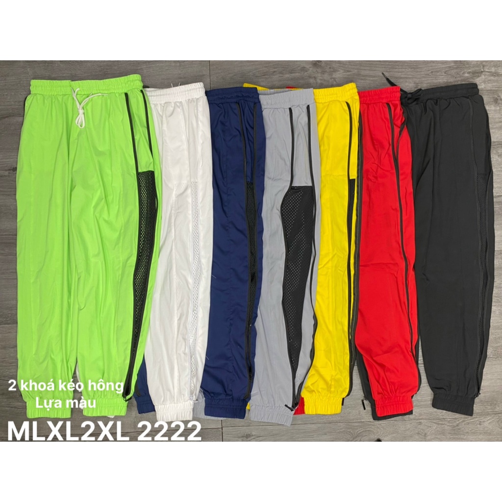 Quần Jogger Thể Thao Nữ Phối Lưới Khoá Kéo 2 Bên, Chất Dù Co Dãn Nhẹ Dáng Rộng - QJK2011