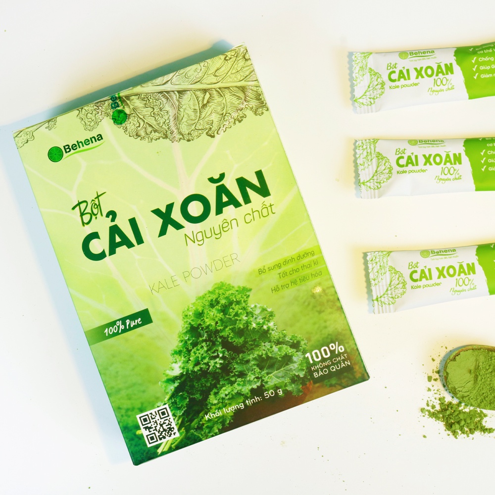 Bột Cải Xoăn Kale Behena hộp 50g nguyên chất, sấy lạnh