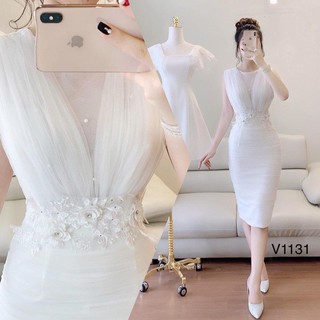 Đầm ôm body quyến rũ tinh khôi V1131 Mie Design kèm ảnh thật shop chụp