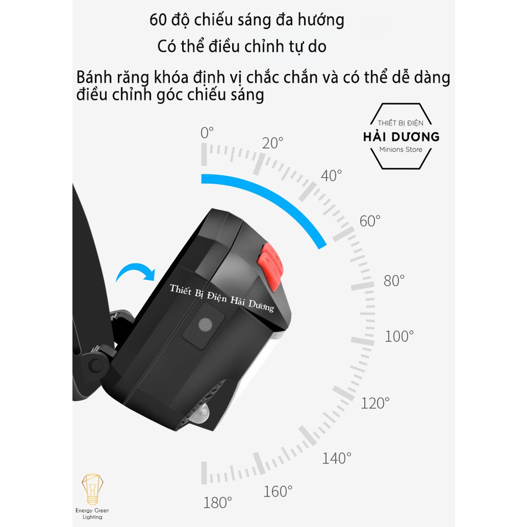 Đèn Pha Đội Đầu Cảm Ứng TG-T069 - LED Siêu Sáng - Energy Green Lighting - Có video thực tế